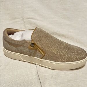 Very Volatile Gold Loafers Slip-Ons